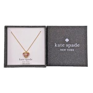 Kate Spade Gold and Pink Heart Necklace